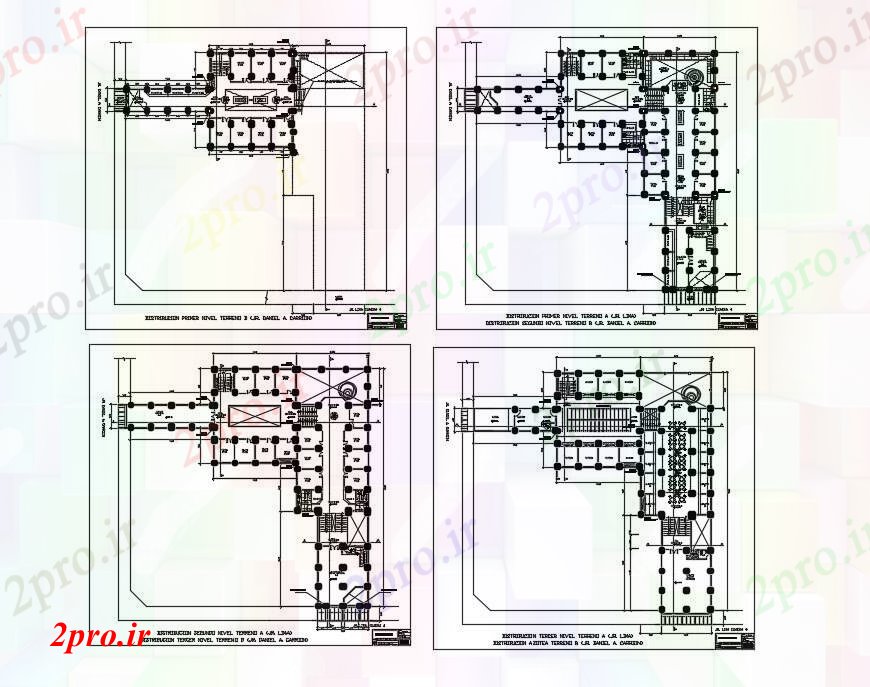 دانلود نقشه هایپر مارکت - مرکز خرید - فروشگاه طرحی ساختمان تجاری طبقه 26 در 40 متر (کد72047)