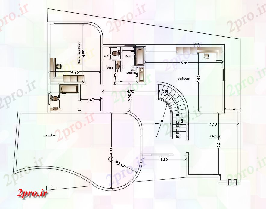 دانلود نقشه خانه های کوچک ، نگهبانی ، سازمانی - ویلا طراحی طراحی 15 در 16 متر (کد72058)