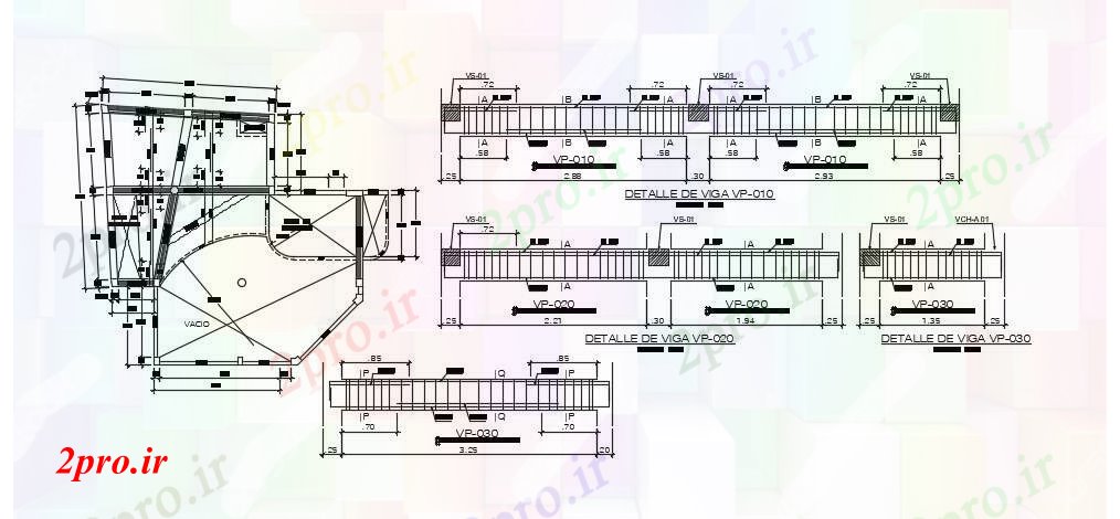 دانلود نقشه جزئیات ساخت و ساز پرتو و ساختار ستون (کد72065)