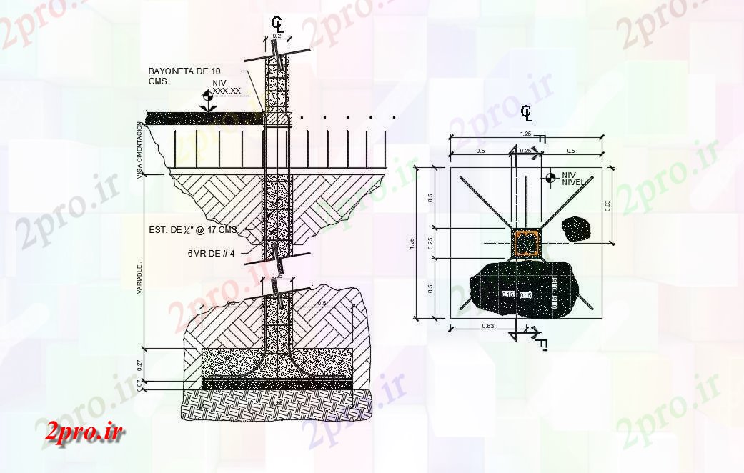 دانلود نقشه جزئیات ساختار جدا   جای پای طراحی  (کد72074)