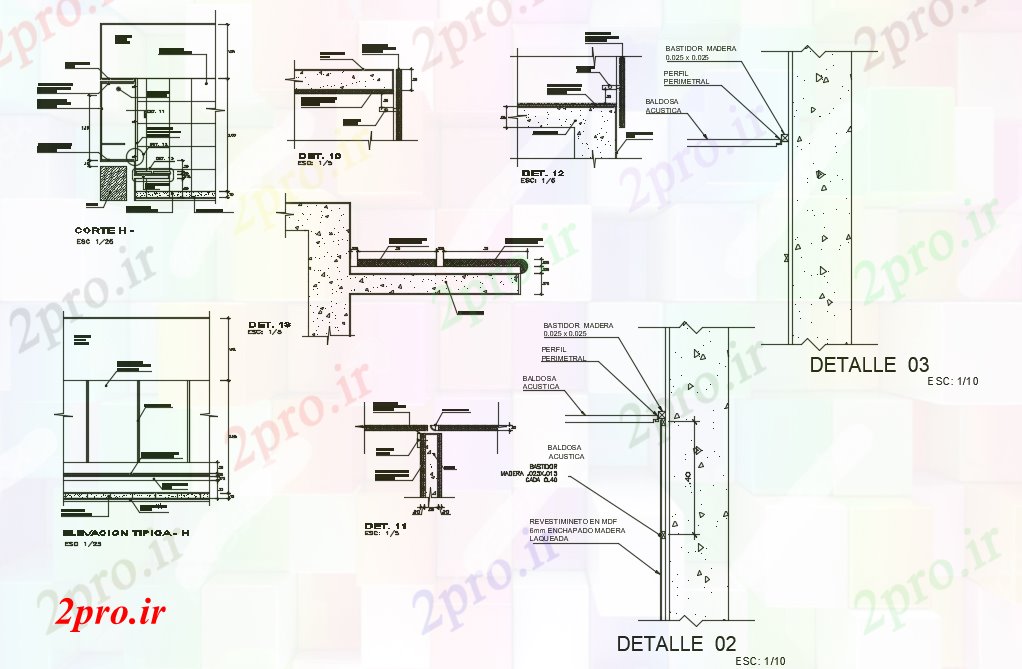 دانلود نقشه جزئیات داخلی دکوراسیون طراحی اتاق در   (کد72081)