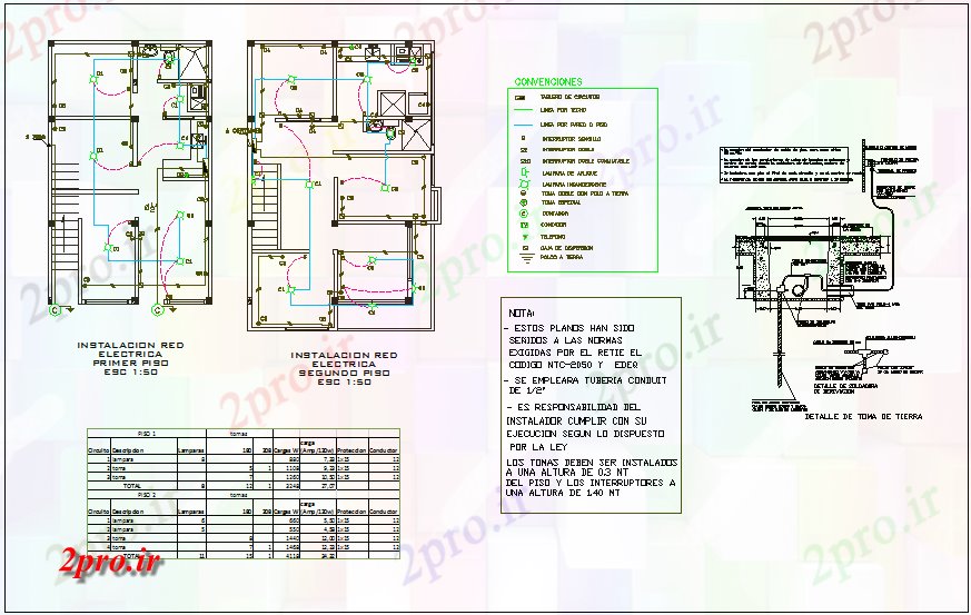 دانلود نقشه معماری یک خانواده طرحی مسکن برق    (کد72108)