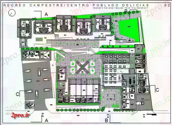 دانلود نقشه برنامه ریزی شهری برای مراکز تفریحی برنامه  (کد72120)