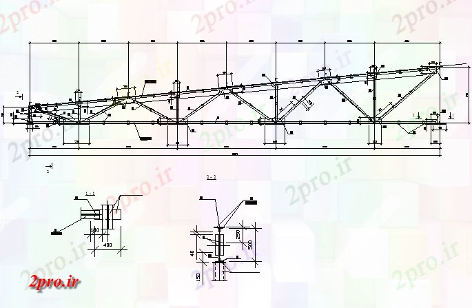 دانلود نقشه جزئیات ساخت و ساز فلزی خرپا جزئیات ساختاری (کد72139)