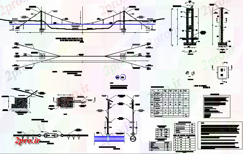 دانلود نقشه جزئیات ساخت و ساز گام قنات جزئیات (کد72157)