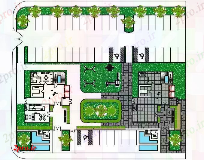 دانلود نقشه مسکونی ، ویلایی ، آپارتمان برنامه ریزی برای مسکن اجتماعی 13 در 17 متر (کد72158)