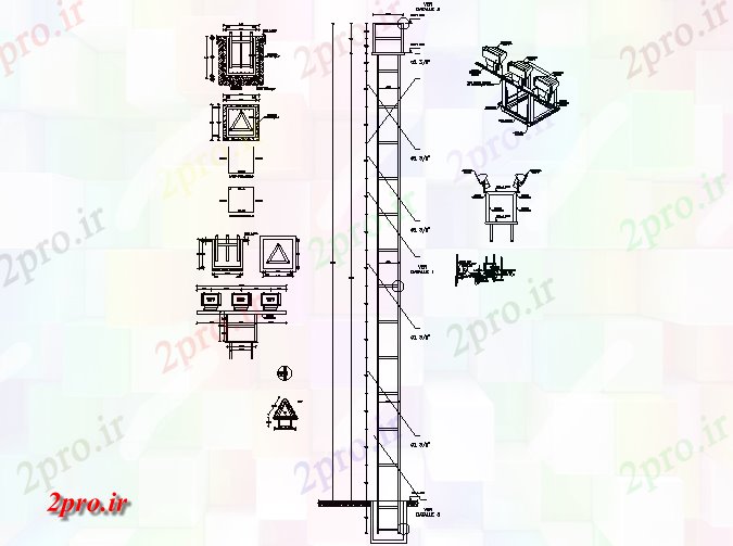 دانلود نقشه جزئیات ساخت و ساز برج روشنایی جزئیات (کد72164)