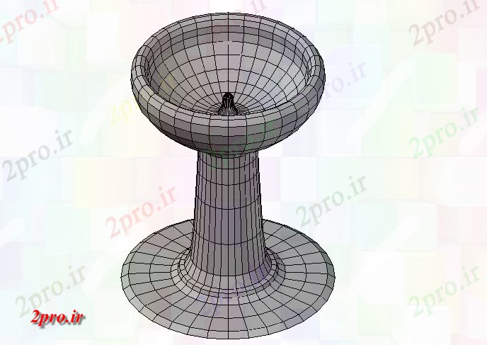 دانلود نقشه بلوک ، آرام ، نماد باغ  چشمه طراحی تریدی (کد72235)