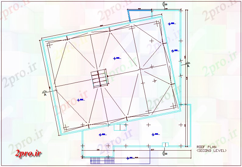 دانلود نقشه جزئیات ساخت و ساز طرحی سقف سطح دوم برای بوقلمون اتاق چند منظوره (کد72239)