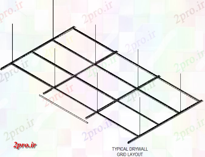 دانلود نقشه جزئیات ساخت و ساز نمونه دیوار خشک طرحی شبکه جزئیات (کد72297)