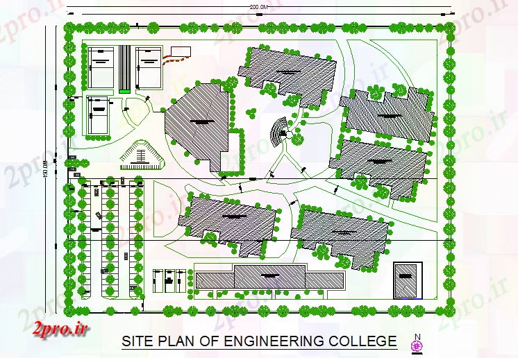 دانلود نقشه دانشگاه ، آموزشکده ، موسسه - طرحی سایت مهندسی دانشگاه ، آموزشکده جزئیات 24 در 45 متر (کد72302)
