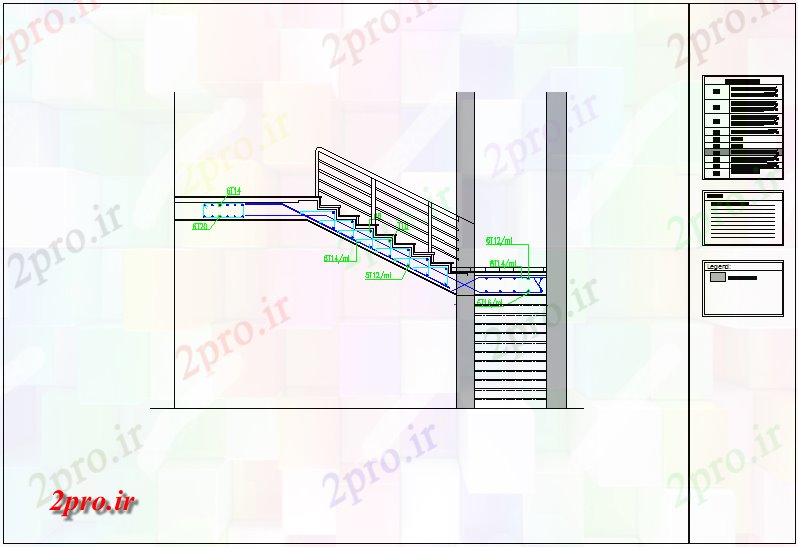 دانلود نقشه جزئیات ساخت و ساز پله جزئیات ساخت و ساز برای تک دان آپارتمان   (کد72308)