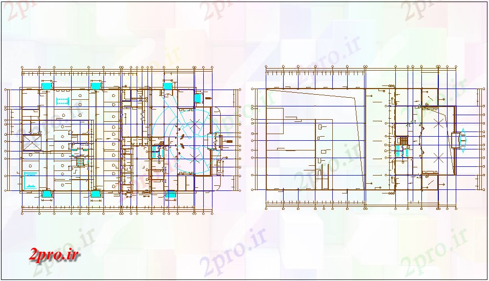 دانلود نقشه نمایشگاه ; فروشگاه - مرکز خرید فولکس واگن فروشگاه ماشین اتاق نشان می دهد طرحی طبقه 40 در 77 متر (کد72312)