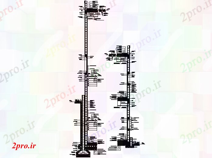 دانلود نقشه جزئیات ساخت و ساز بخش کامل جزئیات (کد72328)