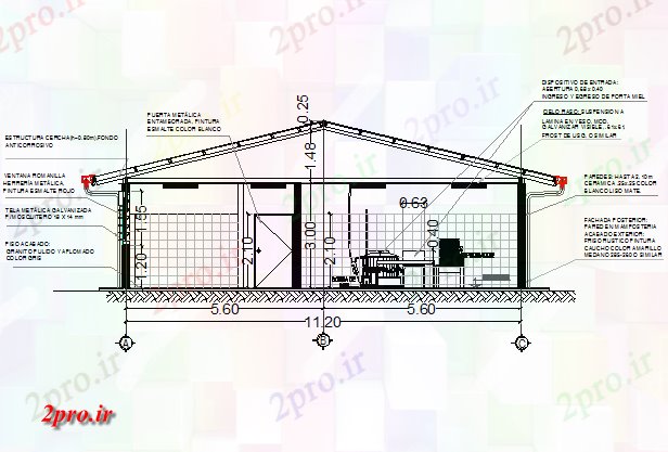 دانلود نقشه مسکونی ، ویلایی ، آپارتمان بخش جزئیات 11 در 20 متر (کد72376)