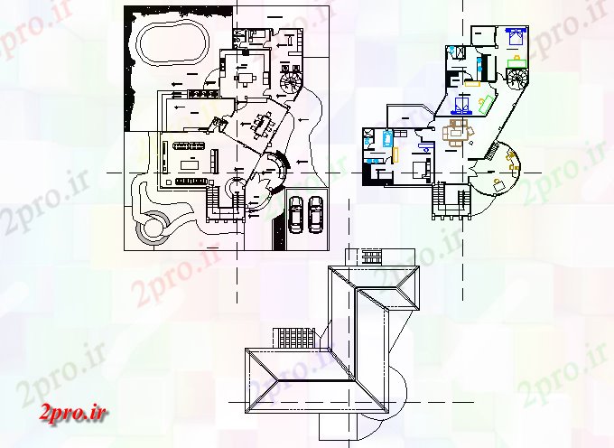 دانلود نقشه مسکونی ، ویلایی ، آپارتمان طراحی ویلا جزئیات 23 در 35 متر (کد72403)