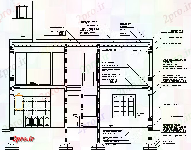 دانلود نقشه مسکونی  ، ویلایی ، آپارتمان  مسکن جزئیات (کد72406)