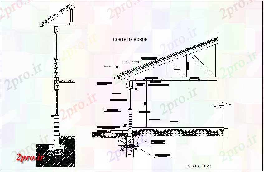 دانلود نقشه جزئیات ساختار نما خرپا با بخش سمت    (کد72433)