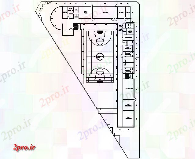 دانلود نقشه ساختمان اداری - تجاری - صنعتی پروژه مدرسه طراحی جزئیات 43 در 66 متر (کد72455)