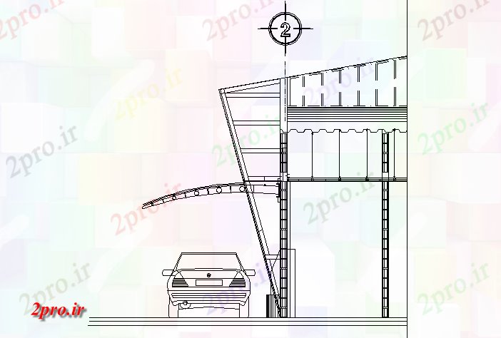 دانلود نقشه جزئیات ساخت و ساز براکت سازه سقف با پلی کربنات جزئیات (کد72457)