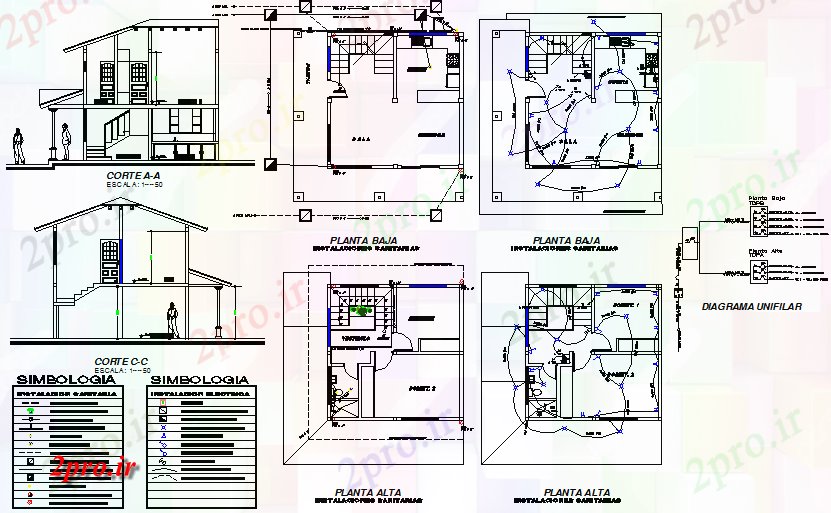 دانلود نقشه معماری خانه طرحی برق جزئیات (کد72469)