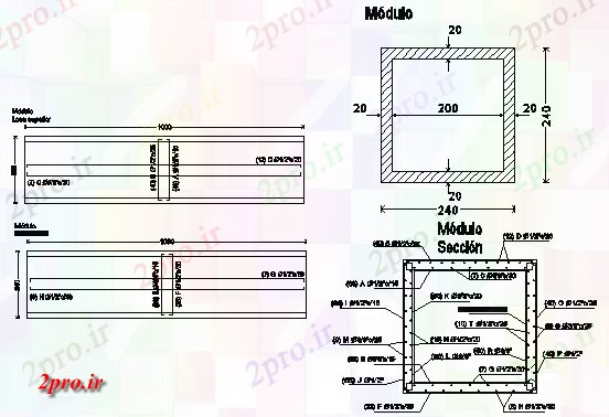 دانلود نقشه جزئیات ساخت و ساز مخزن تقویت جزئیات (کد72475)