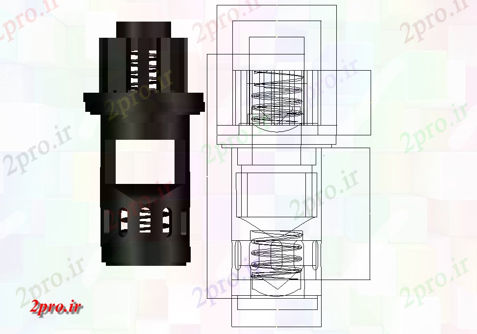 دانلود نقشه جزئیات ساختار پیستون پمپ فشار psi 300 (کد72529)