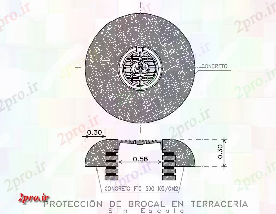 دانلود نقشه ساختمان اداری - تجاری - صنعتی حفاظت از brocal در تراس جزئیات (کد72587)