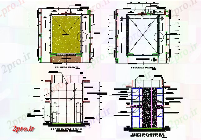 دانلود نقشه باغ باغ  طبقه اول و طبقه دوم جزئیات (کد72617)