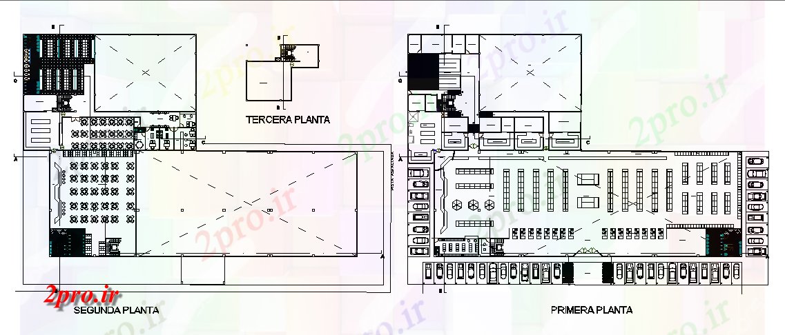 دانلود نقشه هتل - رستوران - اقامتگاه رستوران طرحی معماری 50 در 68 متر (کد72633)