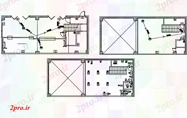 دانلود نقشه ساختمان اداری - تجاری - صنعتی طرحی پیتزا فروشی برق جزئیات 6 در 13 متر (کد72657)