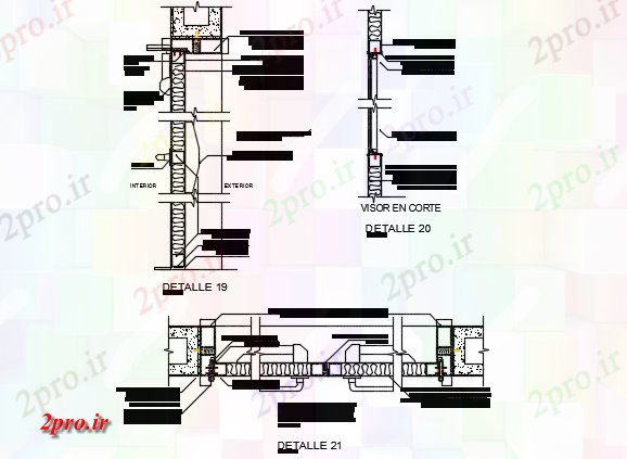 دانلود نقشه جزئیات ساخت و ساز بخش بازدید جزئیات (کد72680)