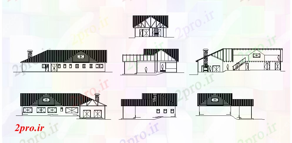 دانلود نقشه خانه های کوچک ، نگهبانی ، سازمانی - خانه کشور  نما  (کد72750)