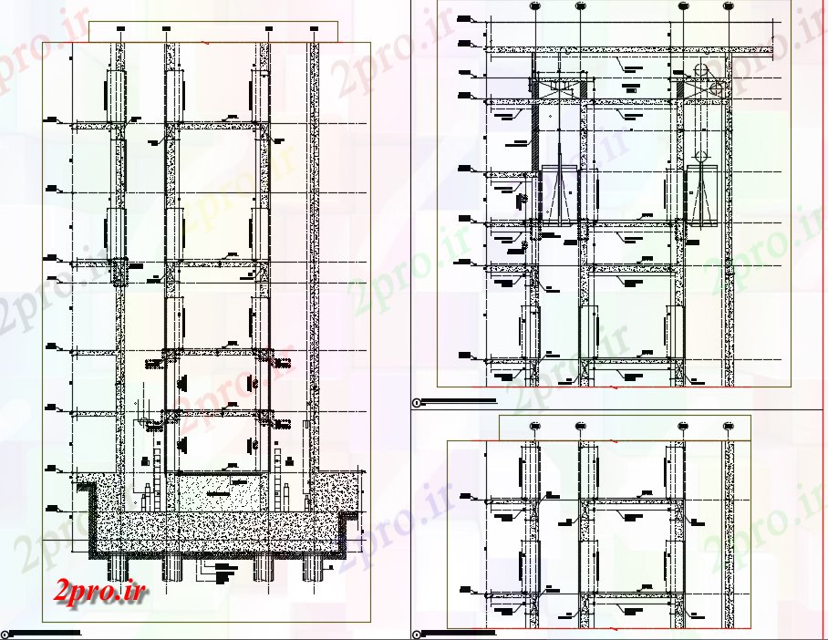 دانلود نقشه جزئیات ساختار آسانسور (کد72774)