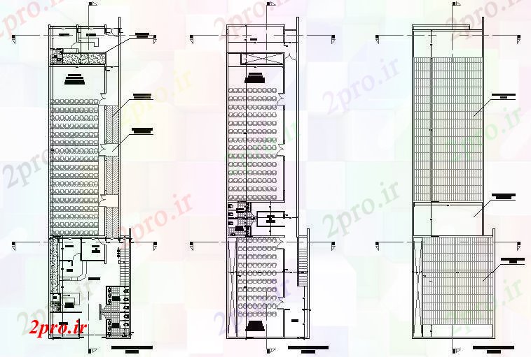 دانلود نقشه ساختمان اداری - تجاری - صنعتی گیاهان معمار سالن جزئیات 10 در 38 متر (کد72788)