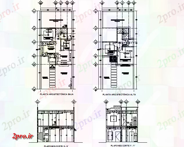 دانلود نقشه مسکونی ، ویلایی ، آپارتمان طرحی مسکن و نما جزئیات 9 در 10 متر (کد72856)