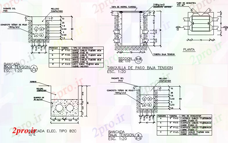 دانلود نقشه جزئیات ساخت و ساز جزئیات کم نیمکت تنش (کد72906)