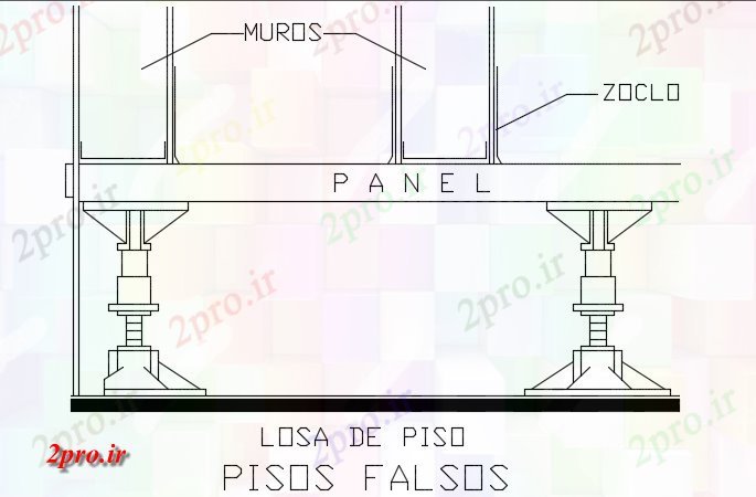 دانلود نقشه جزئیات ساخت و ساز طبقه کاذب چوبی جزئیات (کد72937)