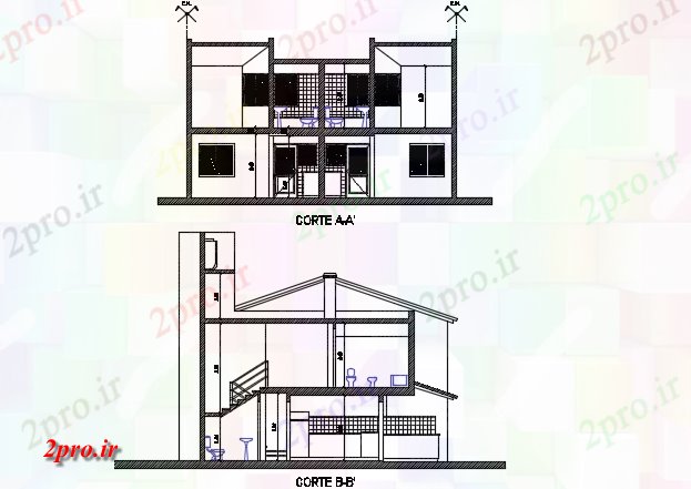 دانلود نقشه مسکونی ، ویلایی ، آپارتمان بخش طرحی مسکن جزئیات 8 در 10 متر (کد72948)