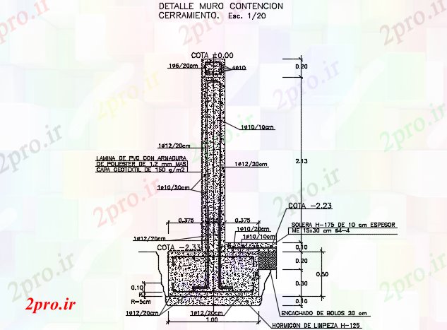 دانلود نقشه جزئیات ساخت و ساز مشاجره دیوار جزئیات (کد72952)