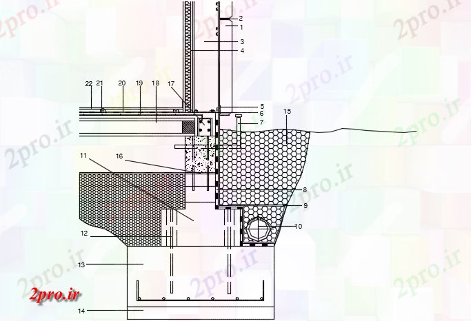 دانلود نقشه جزئیات ساخت و ساز بخش مبانی جزئیات (کد72980)