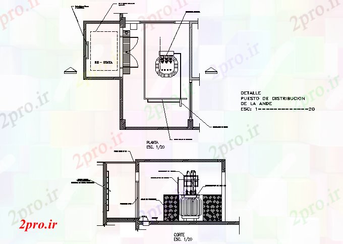 دانلود نقشه جزئیات ساخت و ساز آیا توزیع برق جزئیات (کد73007)