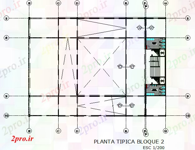 دانلود نقشه جزئیات ساخت و ساز بلوک رمپ جزئیات (کد73010)