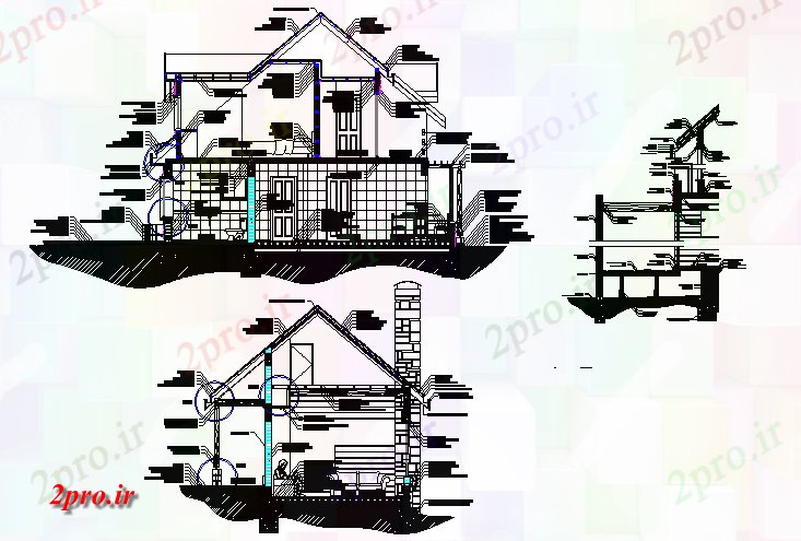 دانلود نقشه مسکونی  ، ویلایی ، آپارتمان  ساخت و ساز خانه بخش جزئیات (کد73014)