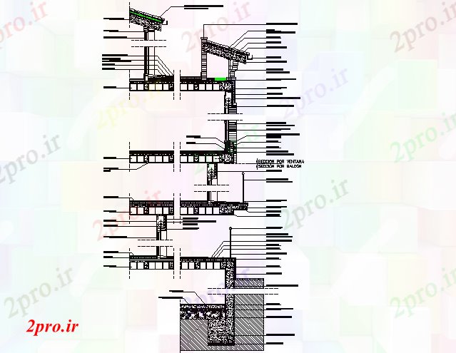 دانلود نقشه جزئیات ساخت و ساز بخش سازنده جعلی جزئیات مش مستحکم (کد73025)