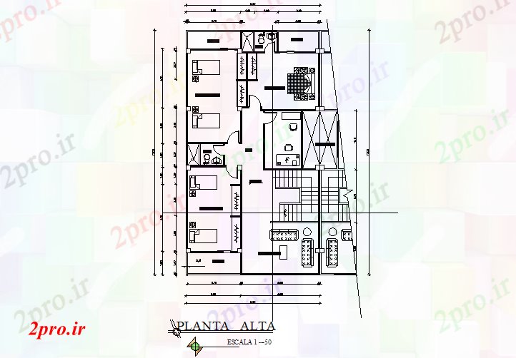 دانلود نقشه ساختمان اداری - تجاری - صنعتی معمار برنامه ریزی جزئیات 18 در 23 متر (کد73044)