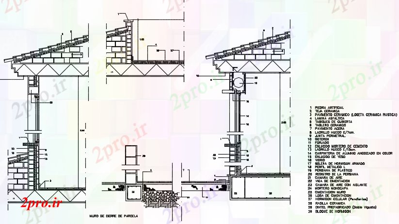 دانلود نقشه مسکونی  ، ویلایی ، آپارتمان  جزئیات سازنده یک خانواده خانه جزئیات (کد73052)