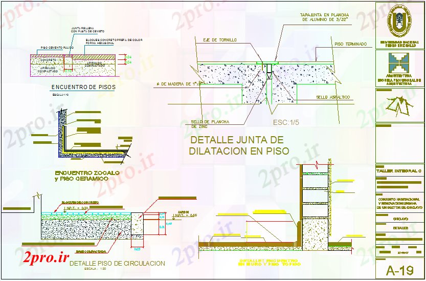 دانلود نقشه جزئیات ساخت و ساز  ساخت و ساز کف، هیئت مدیره،  کف سرامیک با جزئیات برای مدرسه  (کد73078)