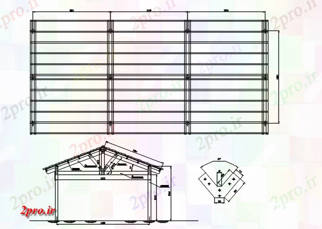 دانلود نقشه جزئیات ساخت و ساز طرحی سقف و نما جزئیات (کد73086)