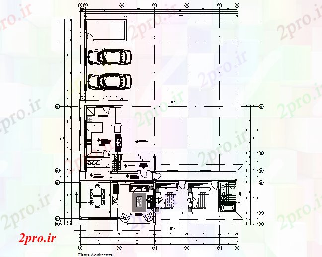 دانلود نقشه ساختمان اداری - تجاری - صنعتی معمار برنامه ریزی خانه جزئیات 10 در 14 متر (کد73087)